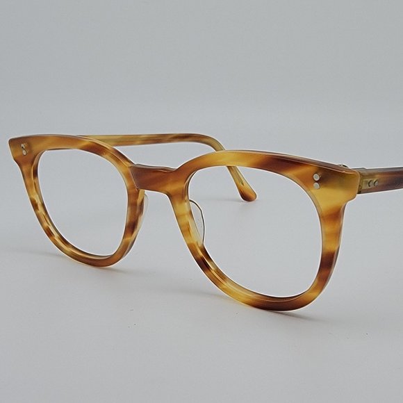 Hadley D Burnt Orange Tortoise Eyeglasses Frame England 44-22-140 Vintage 1960s